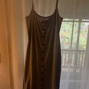 Gray Button-Up Dress (color is light grey)